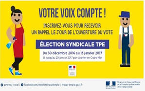 Election syndicale TPE : du 30 décembre au 13 janvier